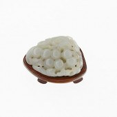 CHINESE QING CELADON JADE CARV