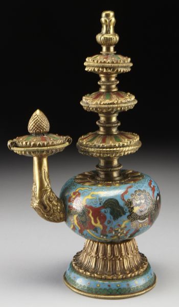 Chinese Qing cloisonne Benba pot