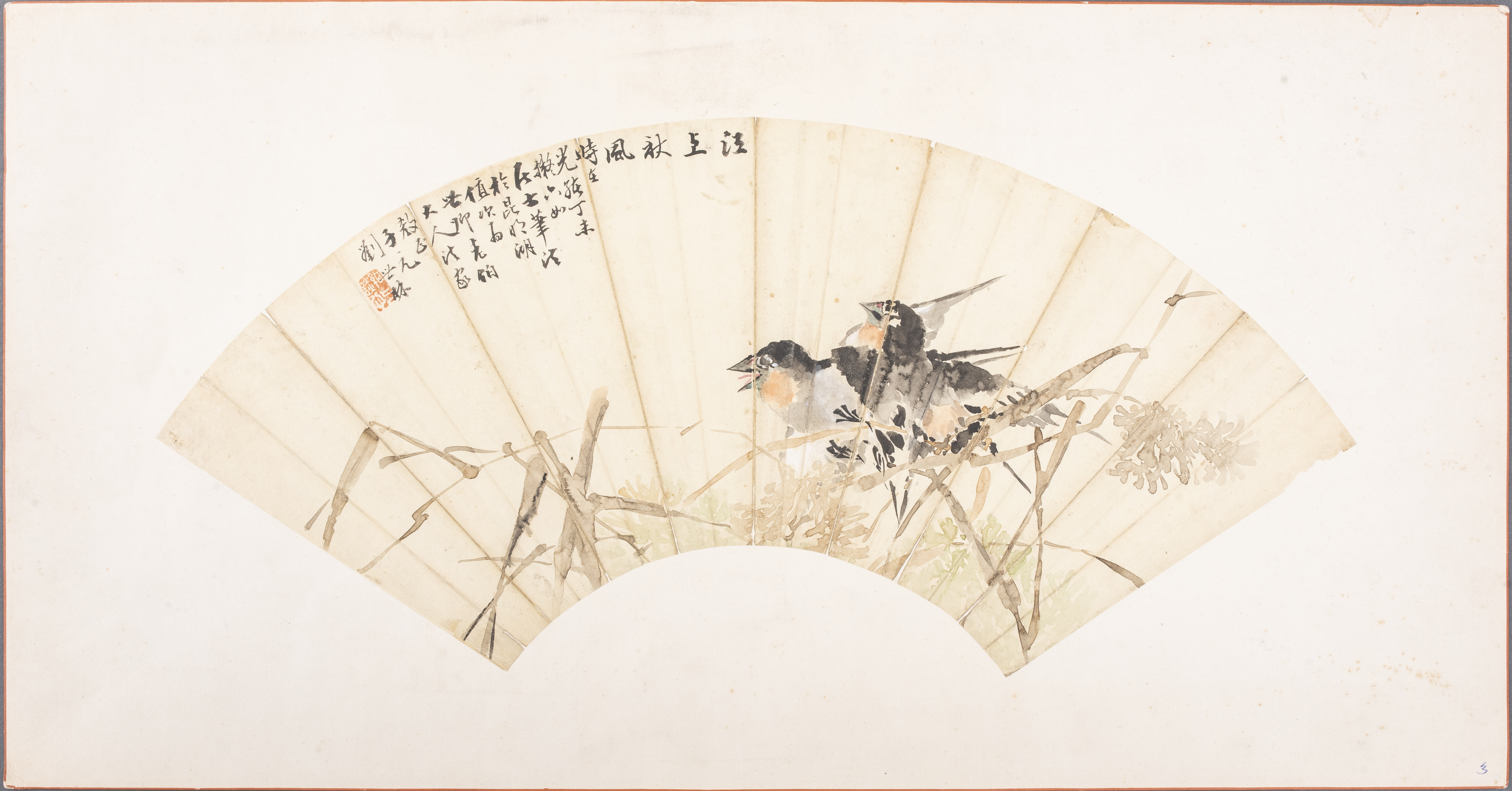 CHINESE QING DYNASTY FAN PAINTING