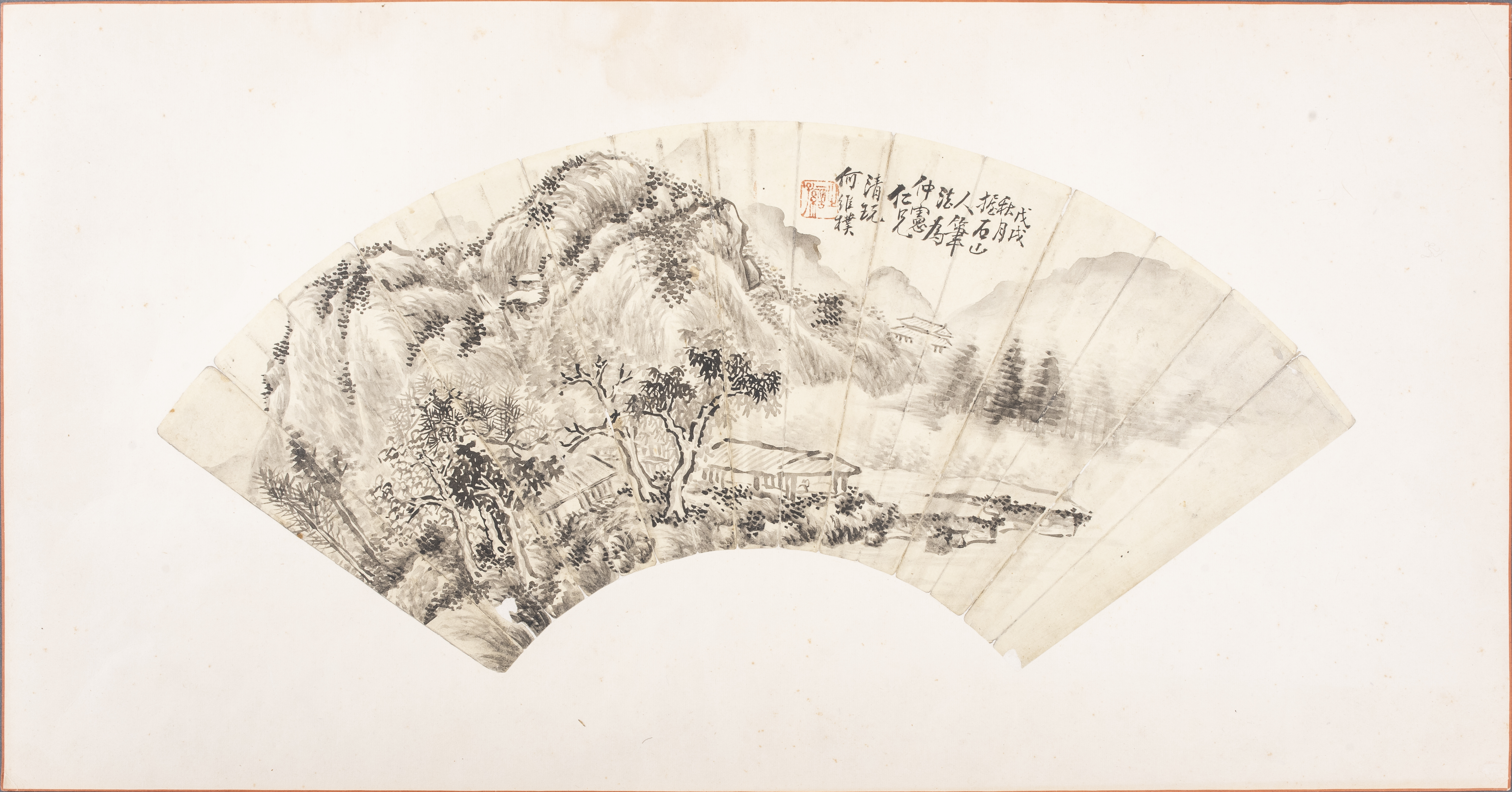 CHINESE QING FAN PAINTING OF