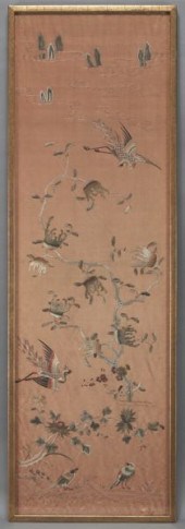 Chinese Qing framed embroidery