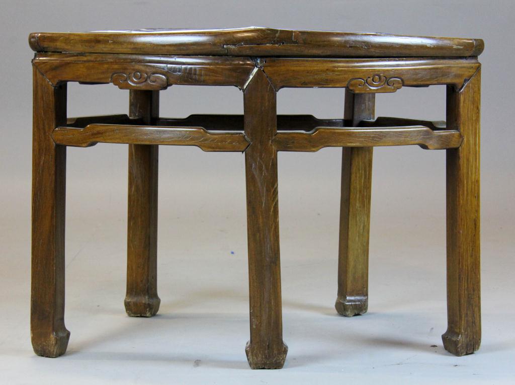 Chinese Qing Hardwood And Porcelain