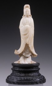 CHINESE QING MARBLE QUAN YIN S