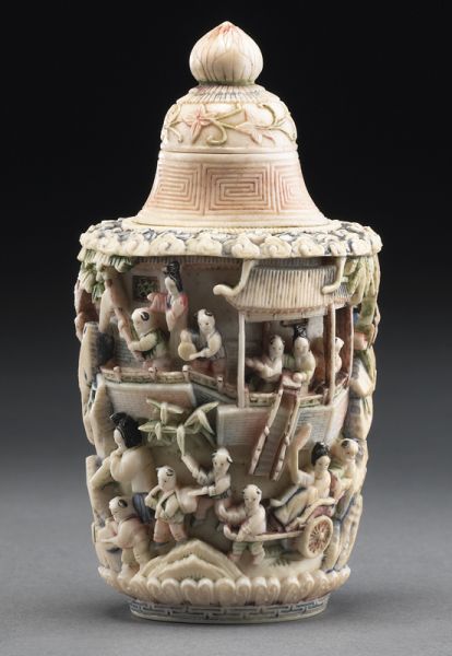 Chinese Qing polychrome carved