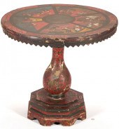CHINESE QING RED LACQUER TABLE