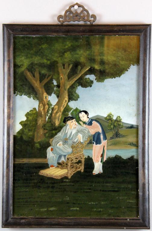 Chinese Qing Reverse Painting On