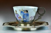 Chinese Qing Silver Cup Holder
