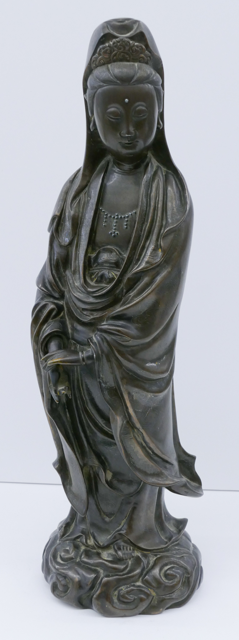 Chinese Qing Silver Inlaid Bronze