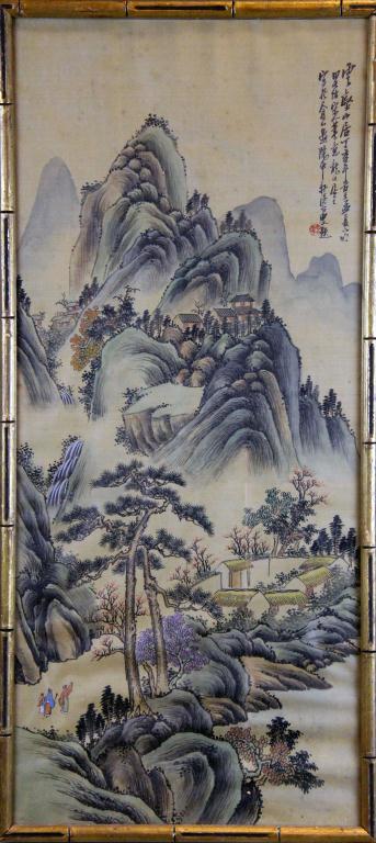 Chinese Qing Watercolor Painting On
