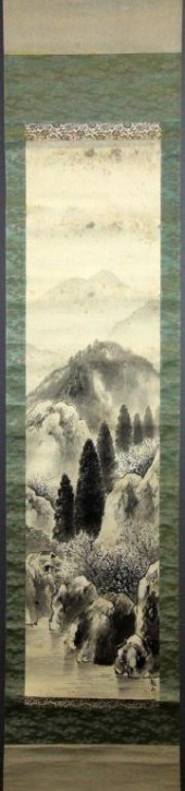 Chinese Qing Watercolor Scroll