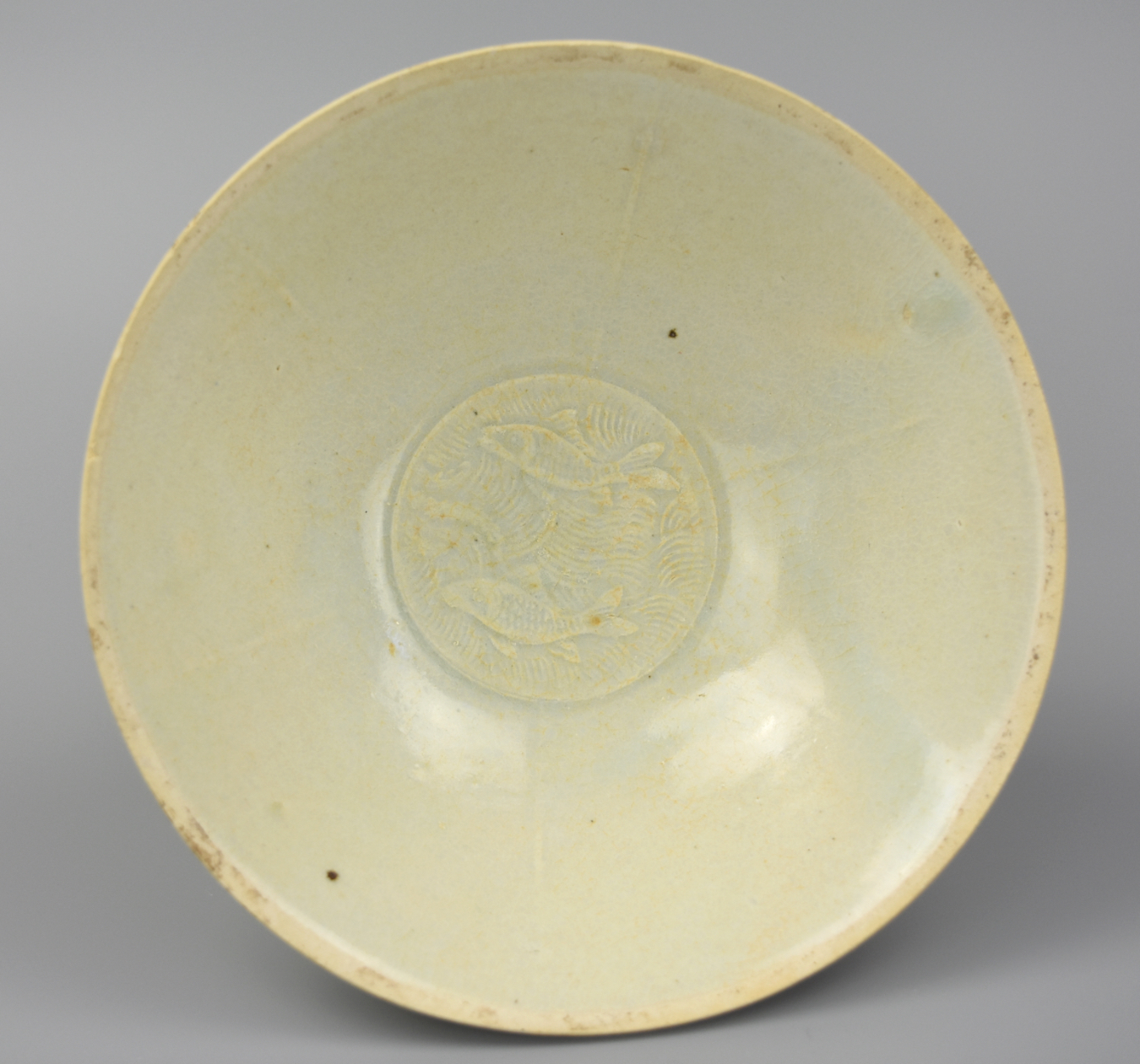 CHINESE QINGBAI GLAZED BOWL W/ TWIN