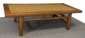 CHINESE RATTAN & ELMWOOD BED,