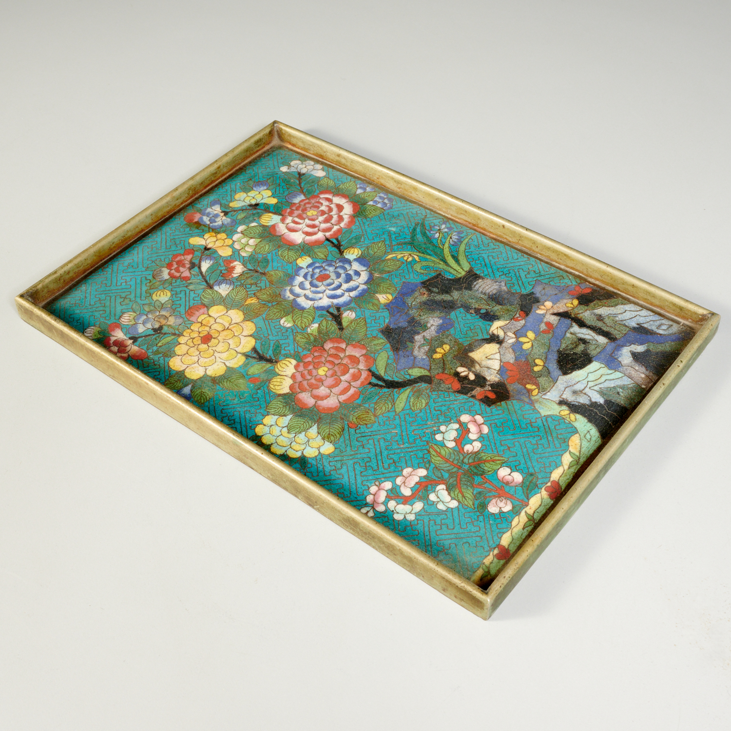 CHINESE RECTANGULAR CLOISONNE