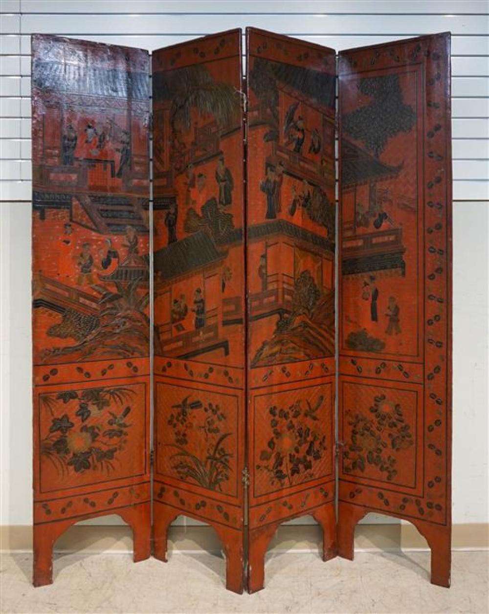CHINESE RED AND BLACK LACQUER