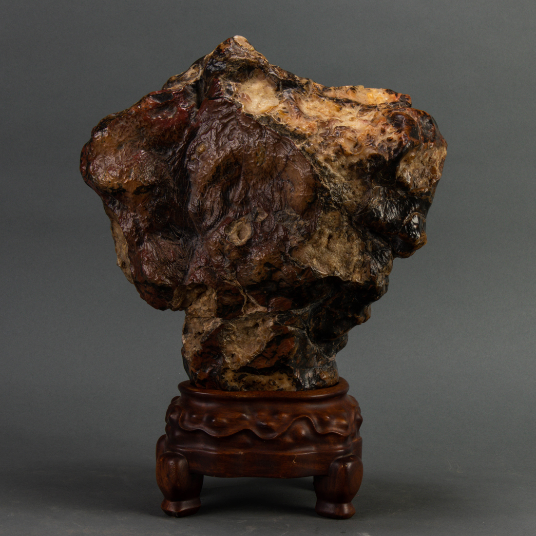 CHINESE RED AND BLACK LIMESTONE