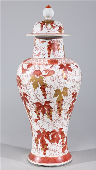 Chinese red and white covered