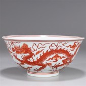 Chinese red and whtie porceali