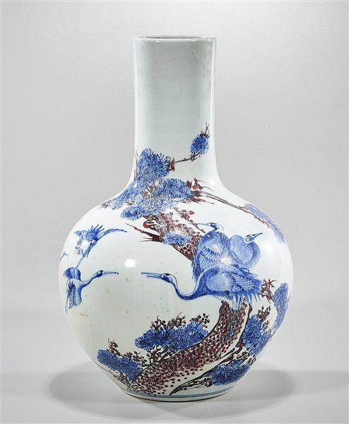 Chinese red, blue and white