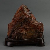 CHINESE RED CHERT SCHOLAR'S RO