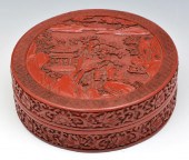 CHINESE RED CINNABAR ROUND COV