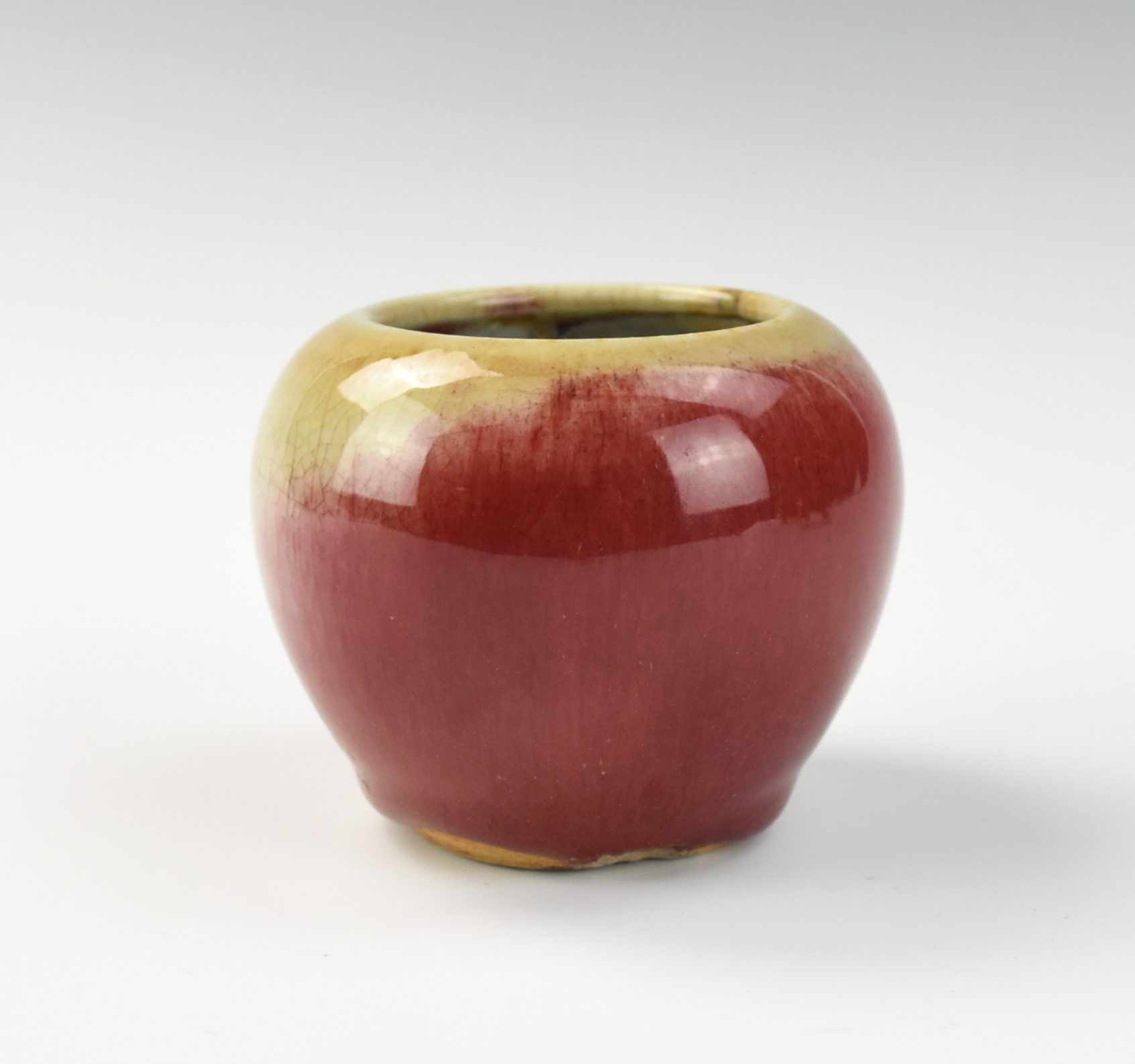 CHINESE RED FLAMBE GLAZED WATER POT