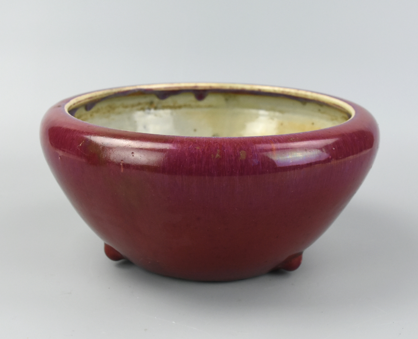 CHINESE RED GLAZE FLAMBE TRIPOD