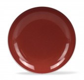 CHINESE RED GLAZE PLATE W/ QIA