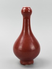 CHINESE RED GLAZED GARLIC HEAD