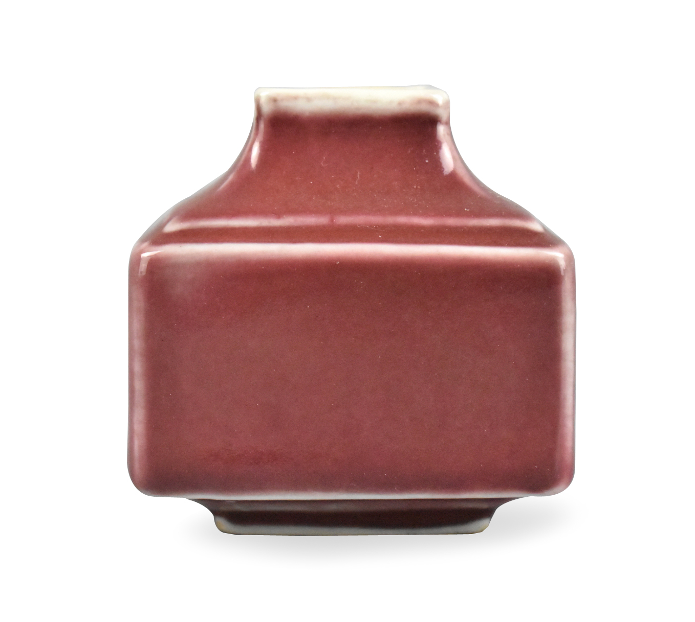 CHINESE RED GLAZED SQUARE WATER