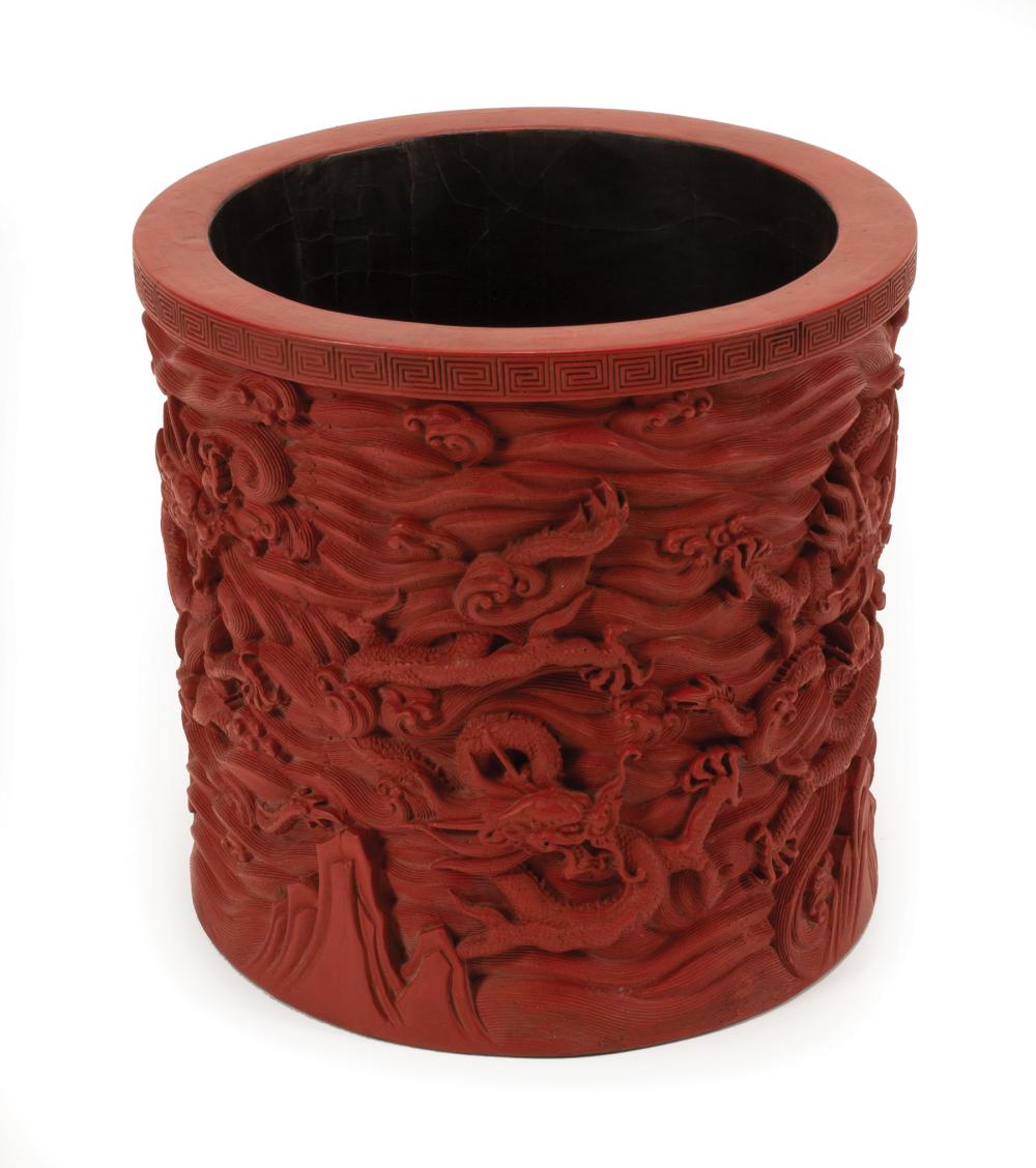 CHINESE RED LACQUER BRUSH