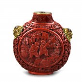 CHINESE RED LACQUER CARVED SNU