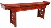 CHINESE RED LACQUER LONG ALTAR