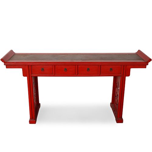 CHINESE RED LACQUERED ALTAR