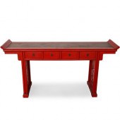 CHINESE RED LACQUERED ALTAR TA