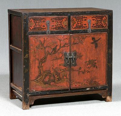 Chinese red lacquered cabinet,