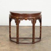 CHINESE RED LACQUERED DEMILUNE