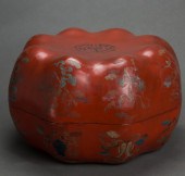 CHINESE RED LACQUERED GOURD FO