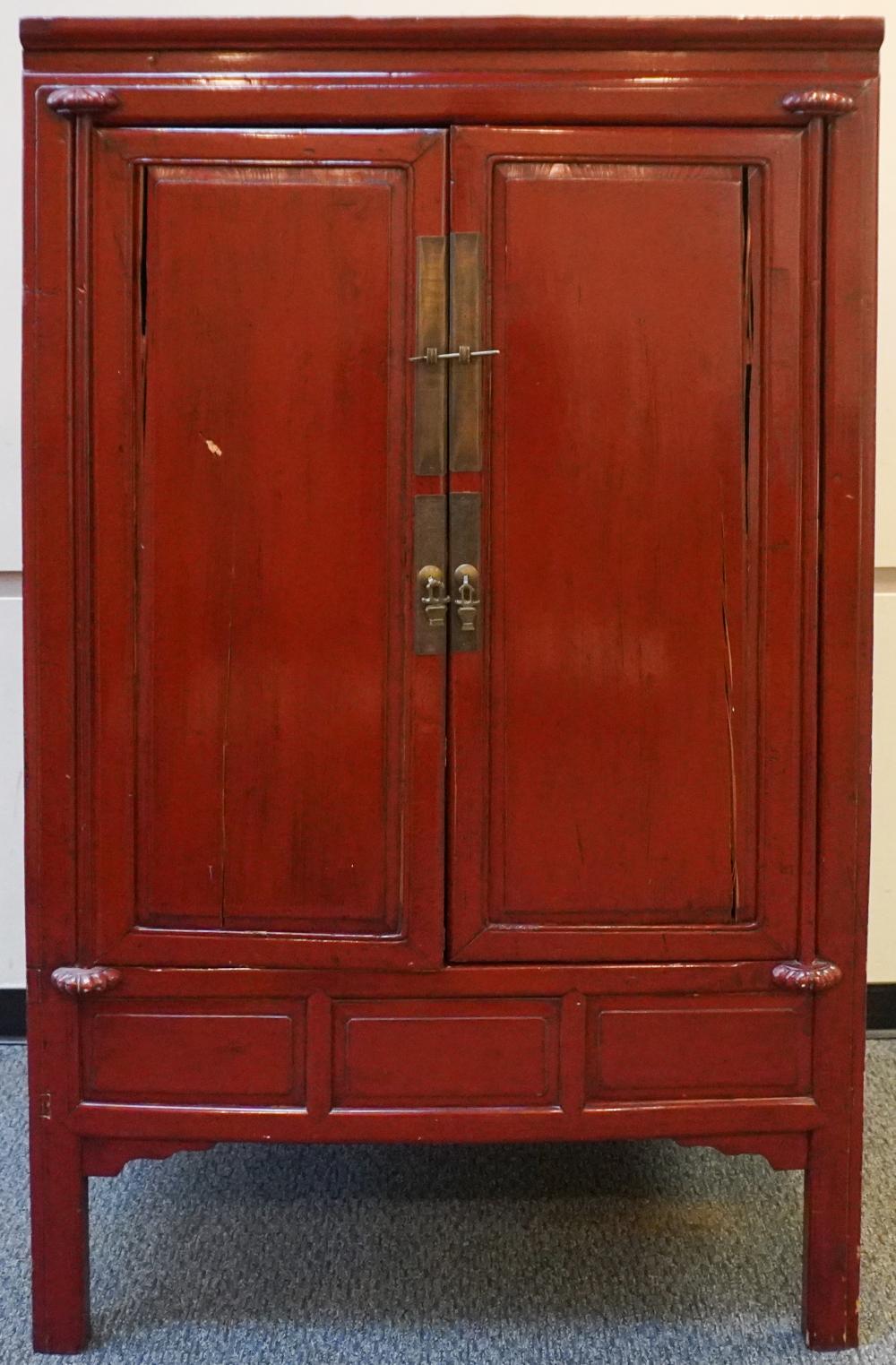 CHINESE RED LACQUERED HARDWOOD