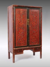 CHINESE RED LACQUERED SHANXI C