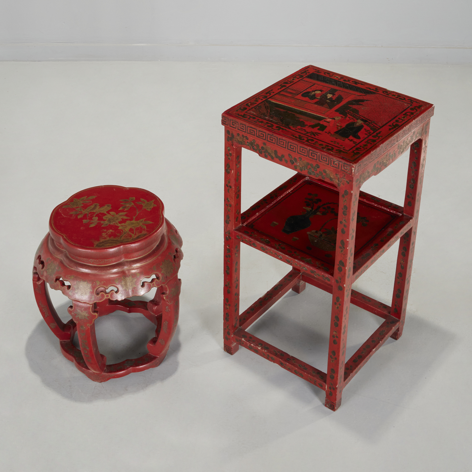CHINESE RED LACQUERED TIERED