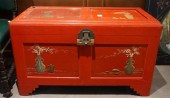 CHINESE RED PAINTED MOTHER-OF-