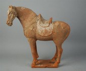 CHINESE RED POTTERY MODEL OF A