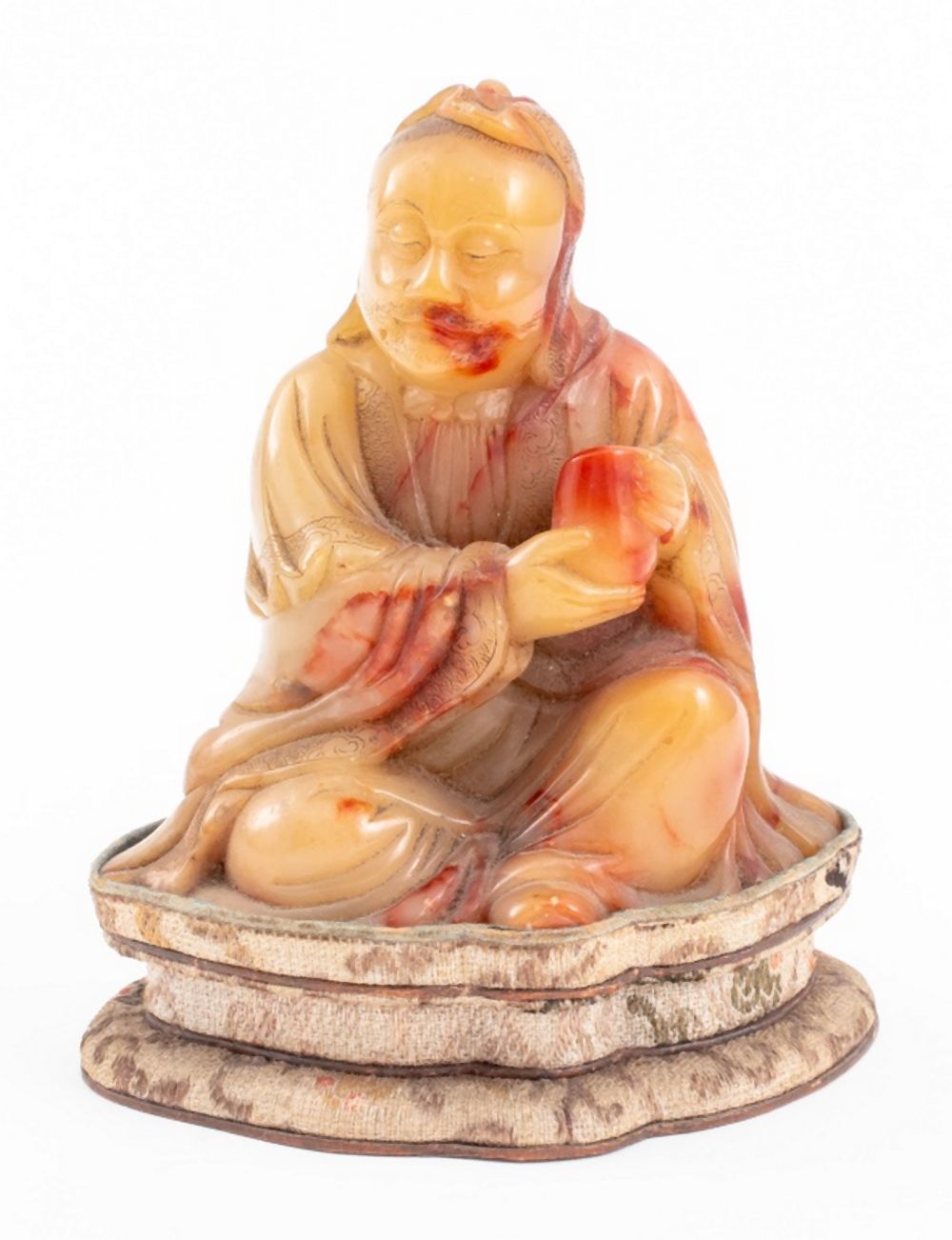 CHINESE RED SOAPSTONE CARVING OF