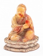 CHINESE RED SOAPSTONE CARVING