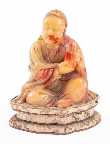 CHINESE RED SOAPSTONE CARVING OF