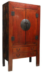 CHINESE RED-STAINED ELM SHELVE