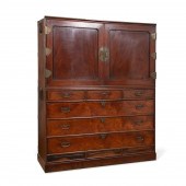 CHINESE RED STAINED WOOD CABIN