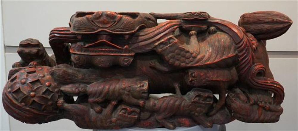 CHINESE RED STAINED WOOD