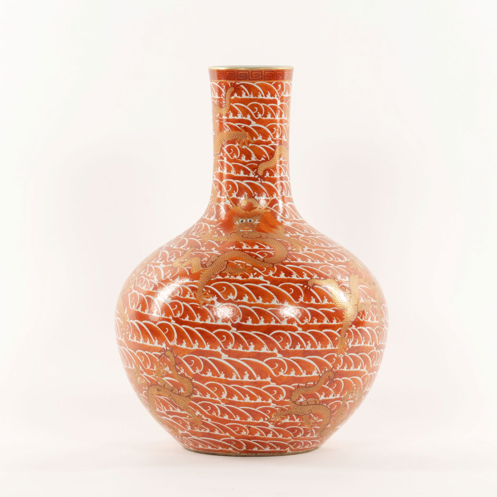 CHINESE RED UNDERGLAZED FLORAL