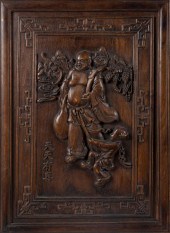 CHINESE RELIEF-CARVED HARDWOOD